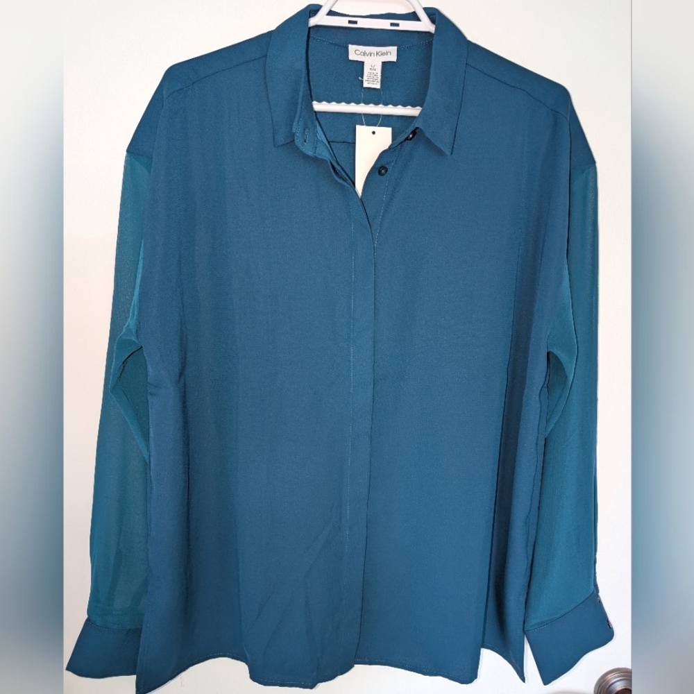 Calvin Klein Teal Long Sleeve Shirt